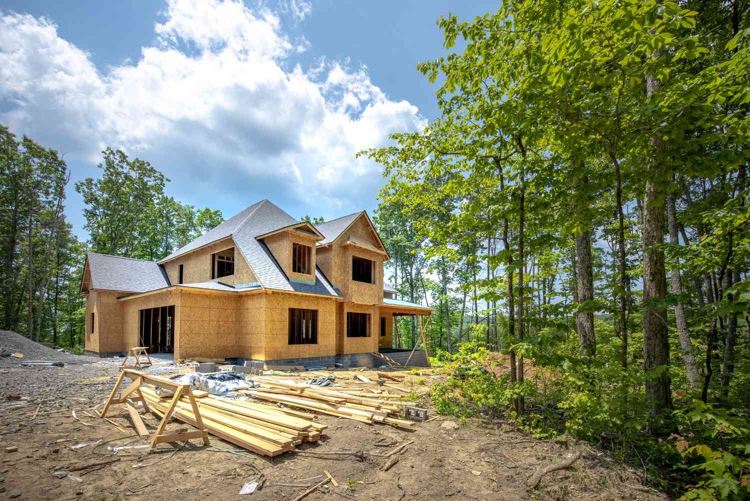 A home under construction.