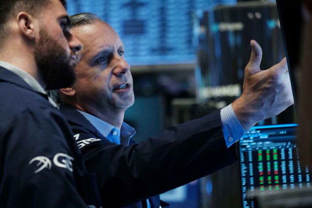Stock Brokers on NYSE Floor