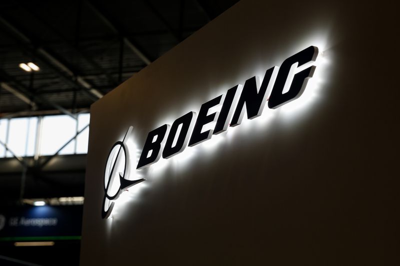 Boeing logo displayed at the 32nd International Defence Industry Exhibition.
