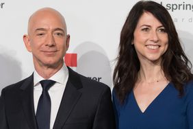 Amazon CEO Jeff Bezos and his ex-wife MacKenzie Scott poses as they arrive at the headquarters of publisher Axel-Springer where he will receive the Axel Springer Award 2018 on April 24, 2018 in Berlin.