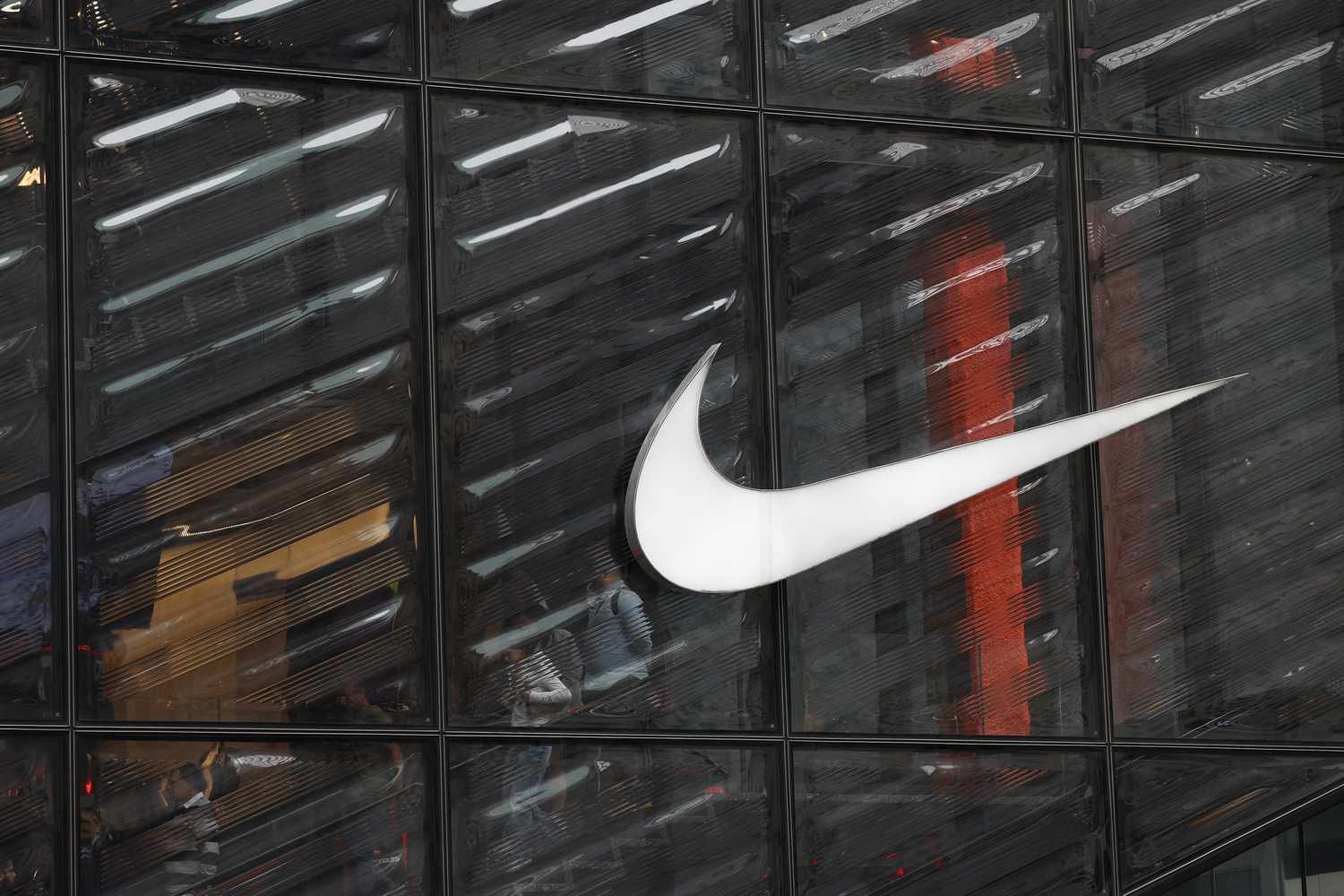 he Nike Swoosh logo on the exterior of a retail store on Fifth Avenue on September 18, 2024 in New York City
