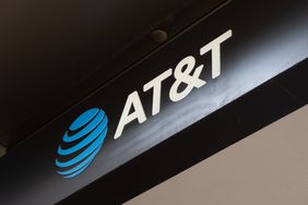 AT&T logo sign. 