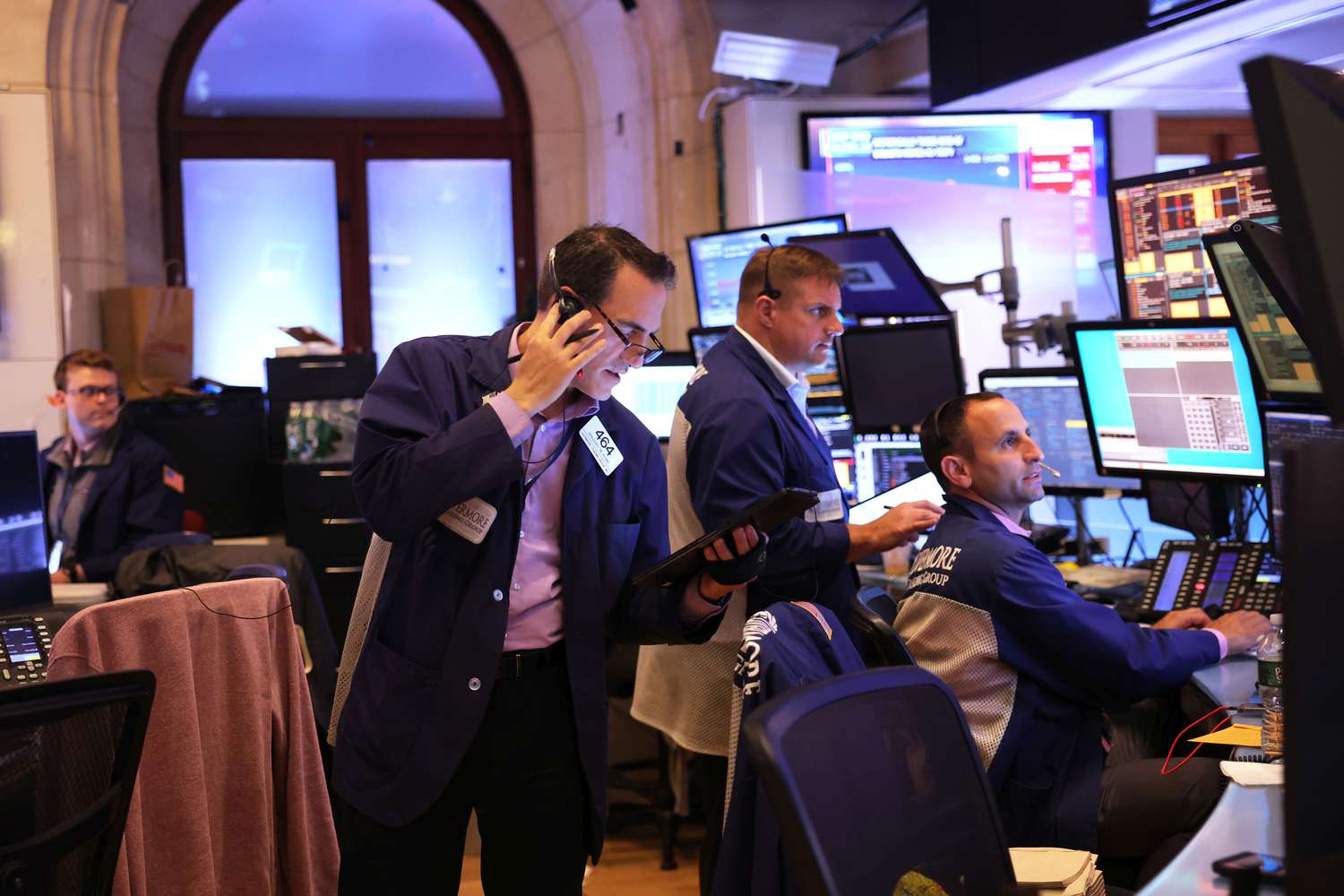 Stock traders at the New York Stock Exchange