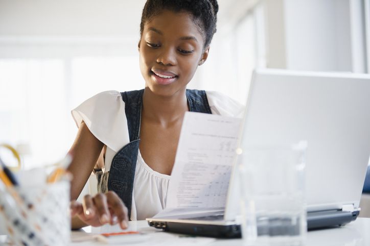 Woman working from home