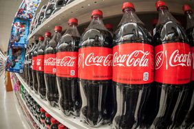 Bottles of Coca-Cola in a grocery store in New York.