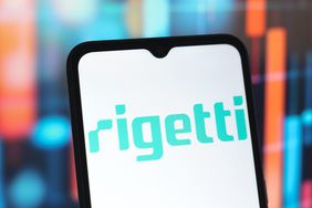 Rigetti Computing logo is seen displayed on a smartphone screen