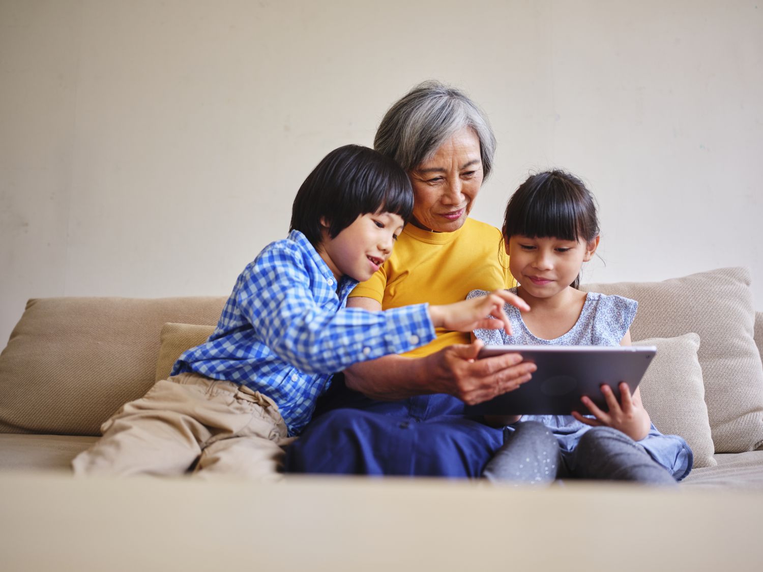 Grandmother with grandchildren