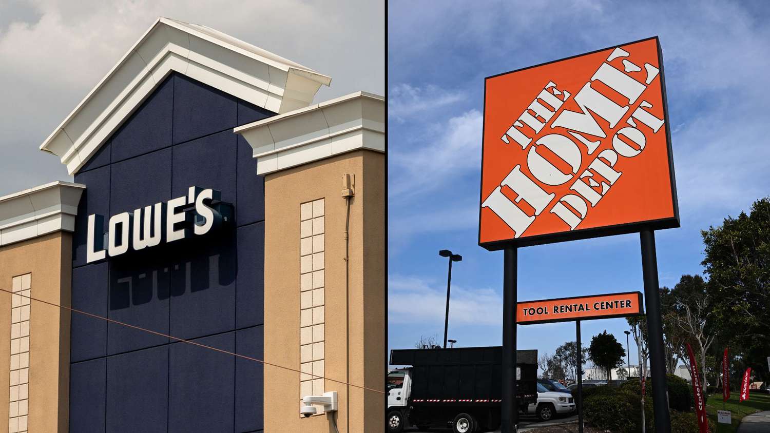Lowe's and Home Depot signs