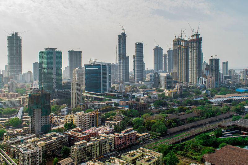 Aerial View of Buildings in City