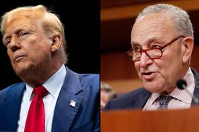 A side-by-side of Donald Trump and Chuck Schumer.