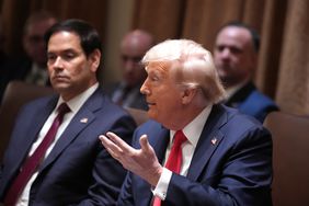U.S. President Donald Trump delivers remarks during a Cabinet Meeting at the White House on February 26, 2025 in Washington, DC. 