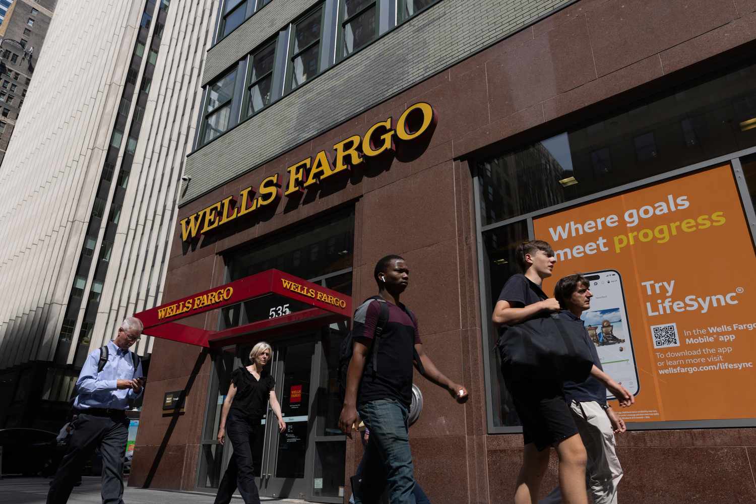 A Wells Fargo bank branch in New York