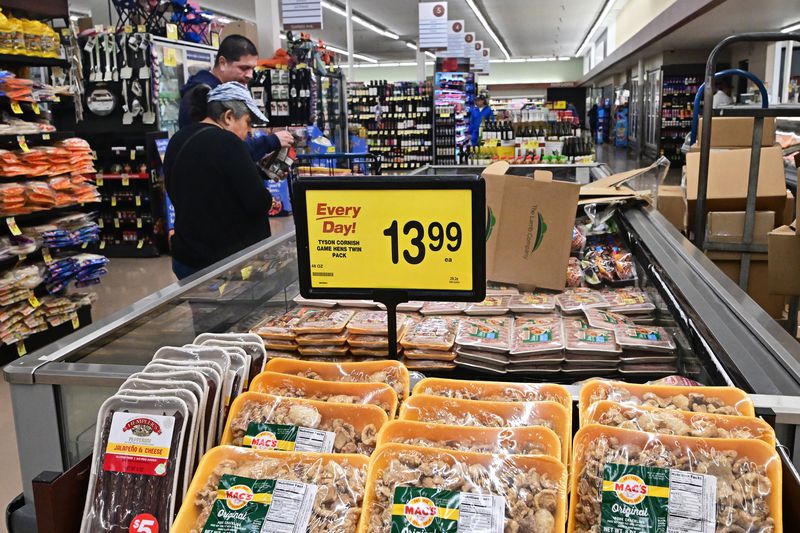 People shop at a supermarket in Montebello, California, on May 15, 2024.