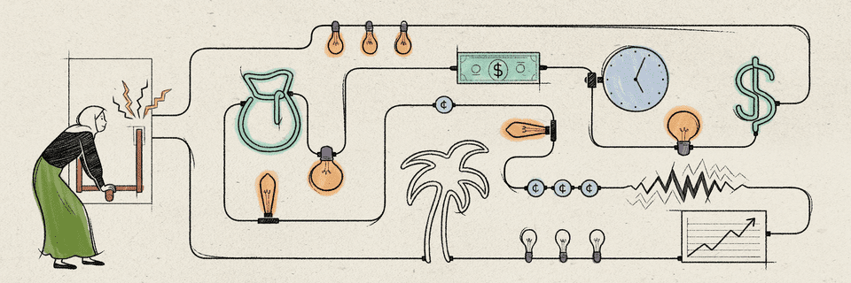 Illustration of someone activating a circuit that represents turning on their dreams for retirement. 