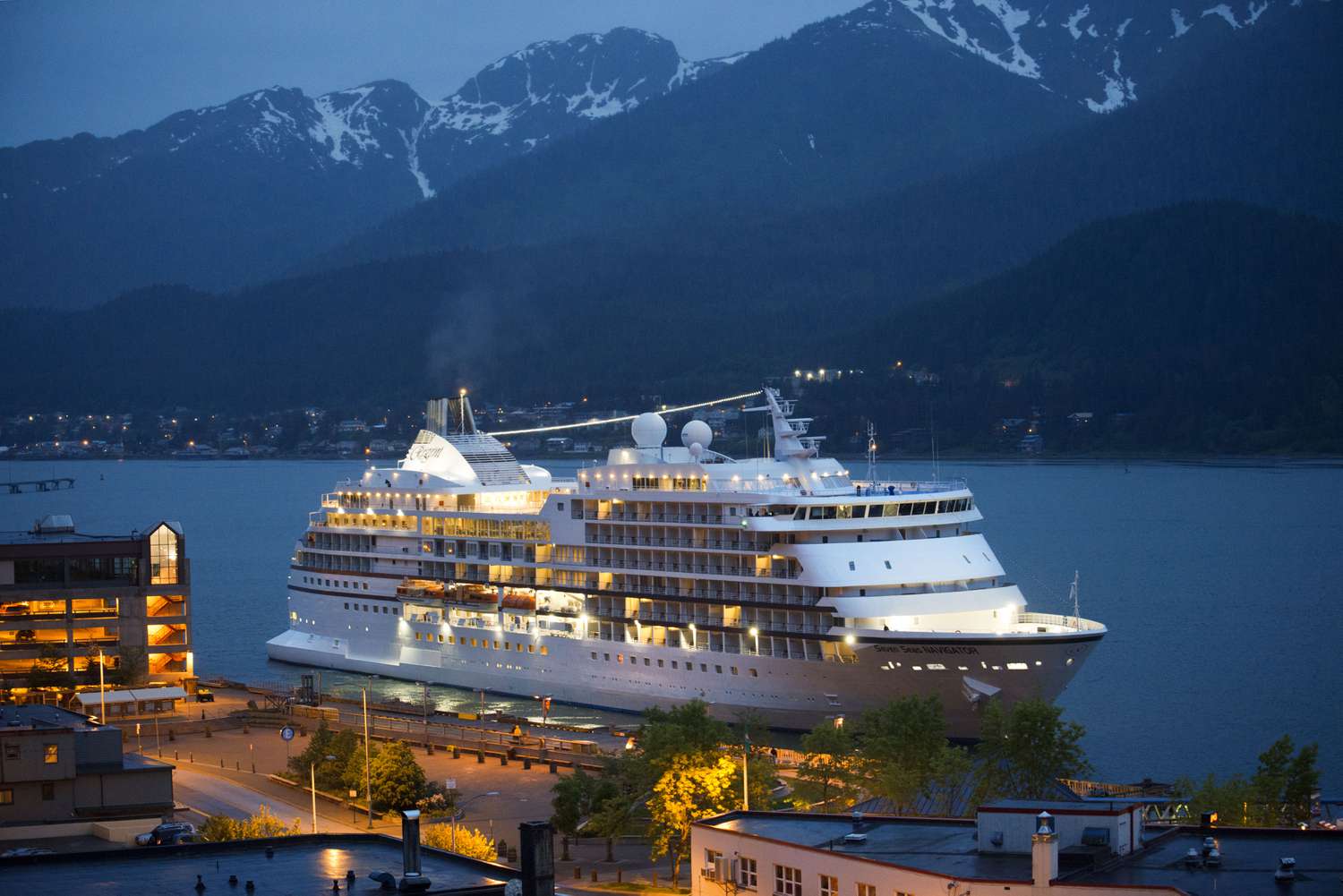 Cruise ship arriving in Juneau, Alaska
