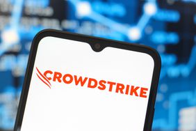 CrowdStrike Holdings logo is seen displayed on a smartphone screen