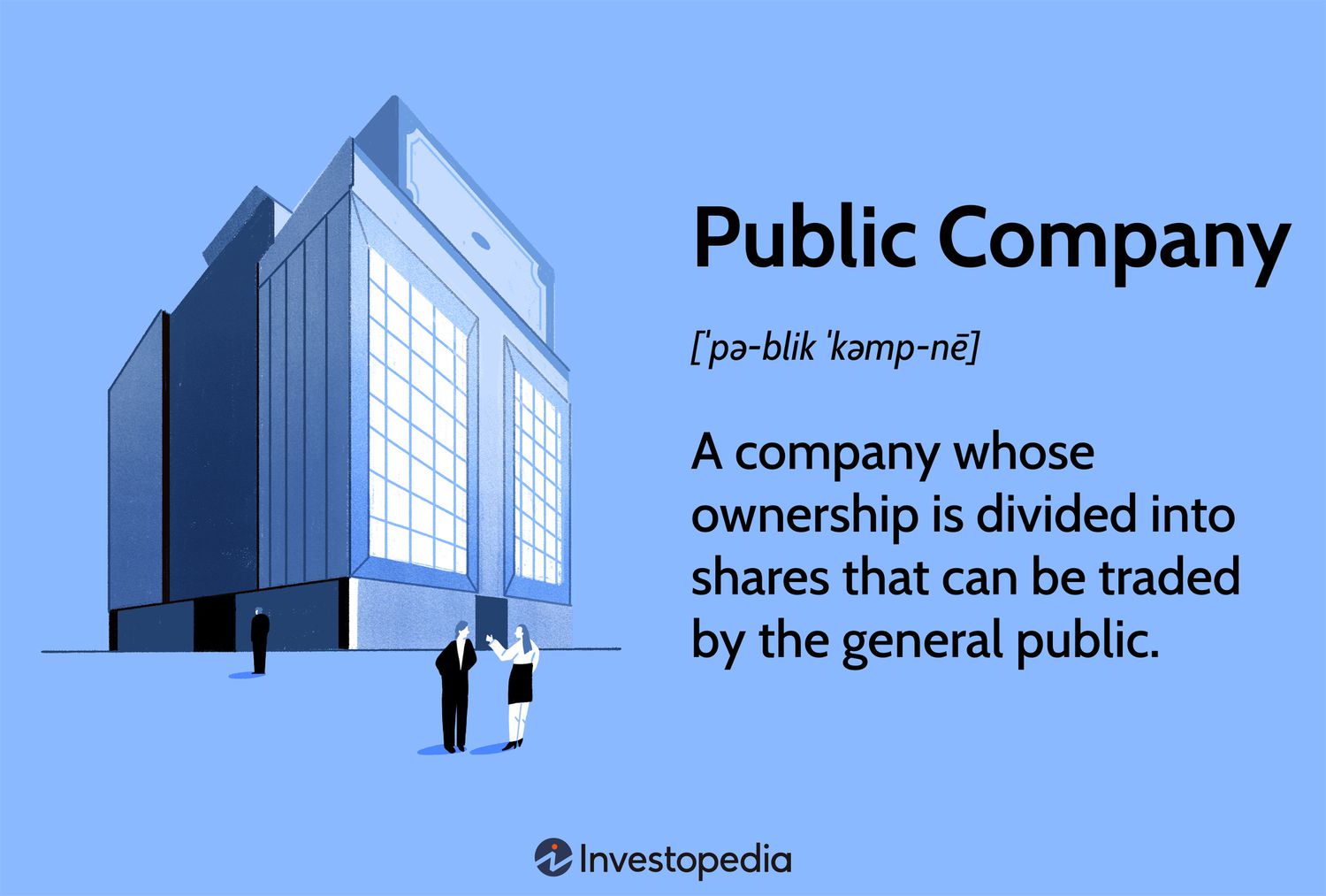 Public Company: A company whose ownership is divided into shares that can be traded by the general public.