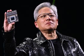 Nvidia CEO Jensen Huang during the keynote presentation at CES 2025 in Las Vega