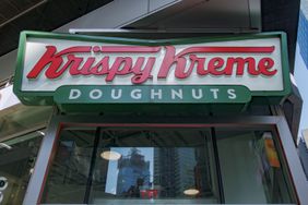 The entrance to a Krispy Kreme store in New York City. 