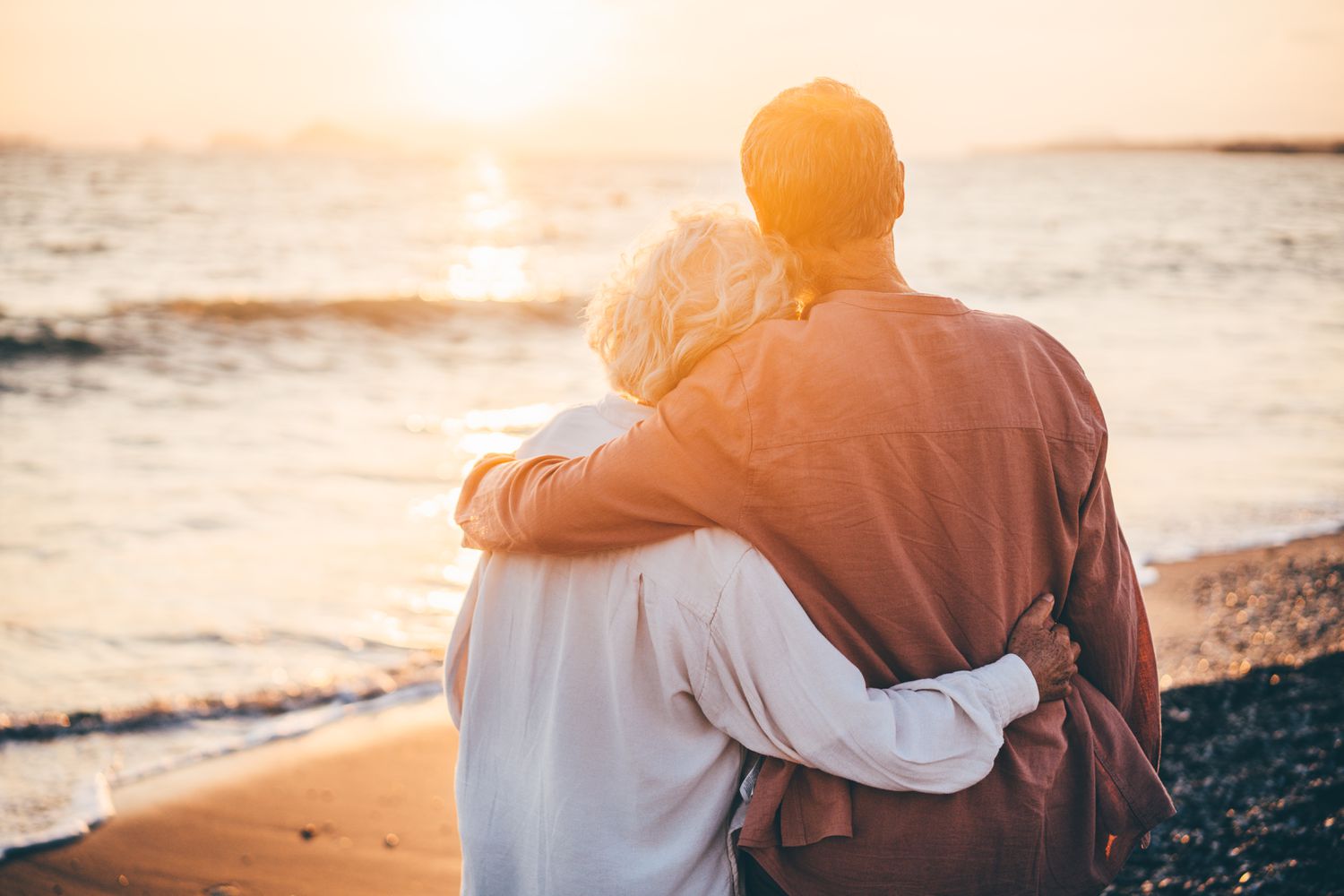 Couple looking at the ocean