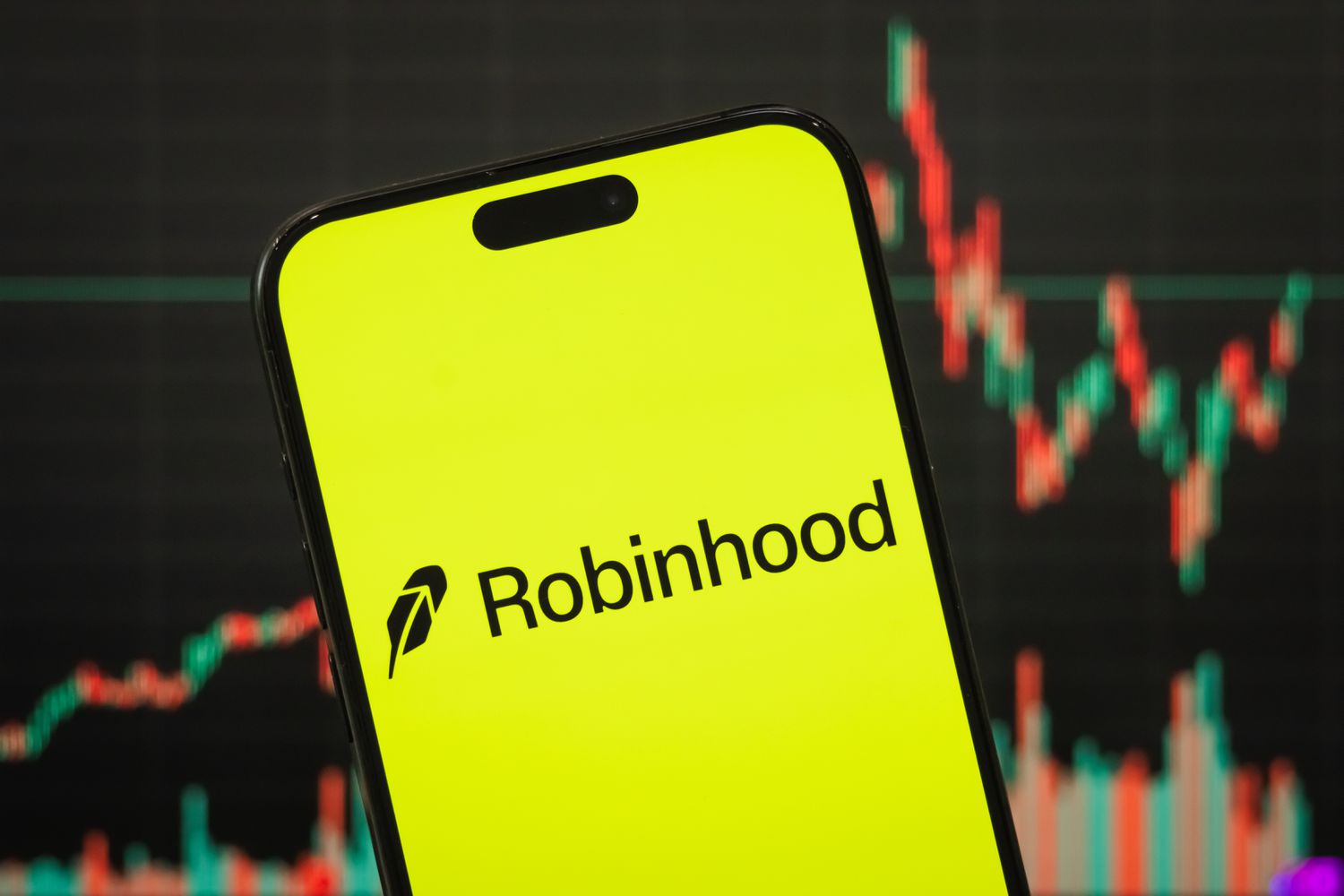 The logo of Robinhood Markets, Inc. is displayed on a smartphone screen
