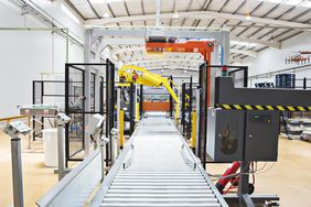 Conveyor belt in factory