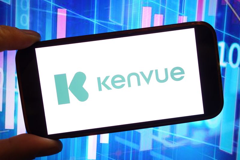 The Kenvue company logo is seen displayed on a smartphone screen