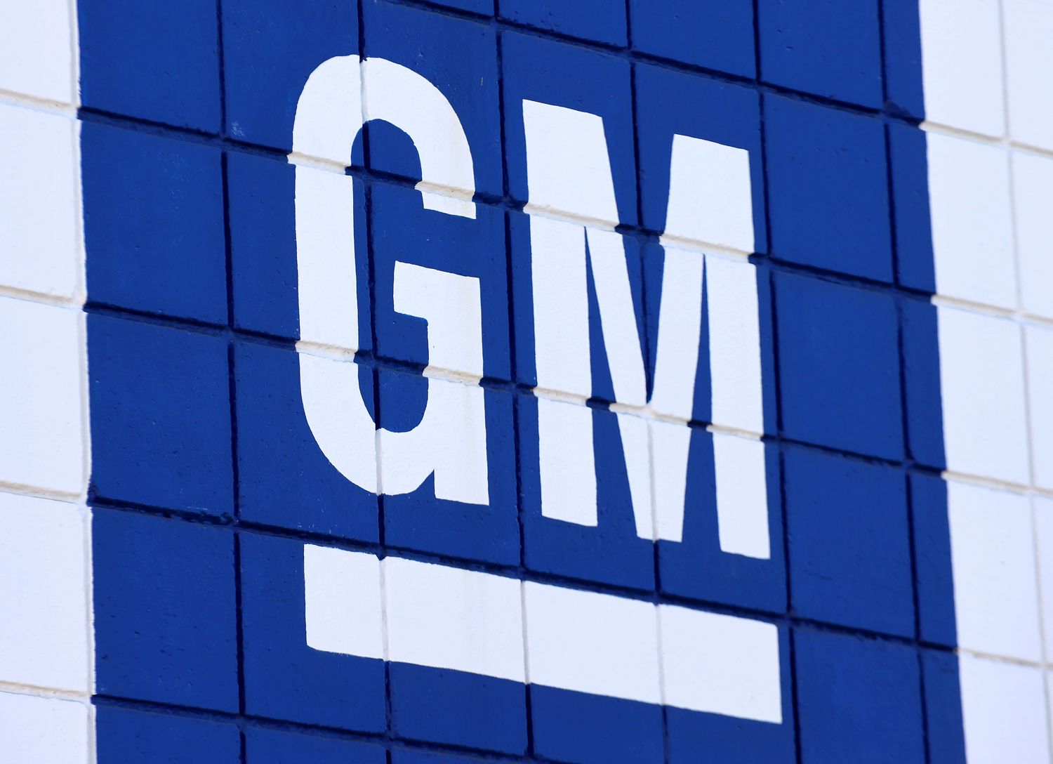 General Motors logo on a wall