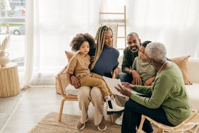 Family sitting down to do estate planning
