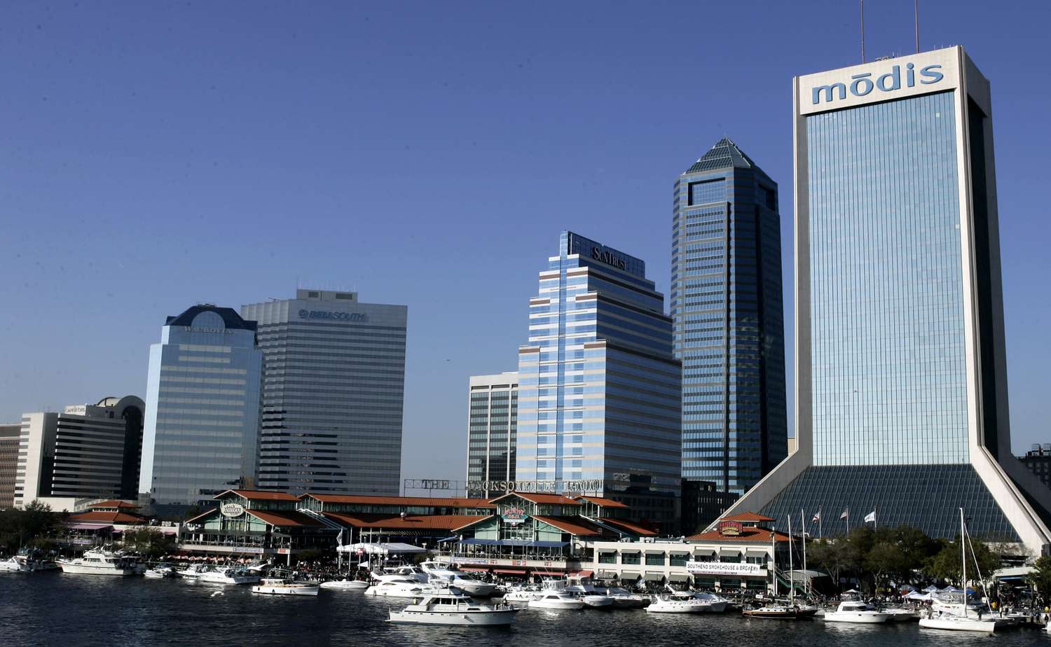 A general view of the St. John's River and the skyline of downtown Jacksonville