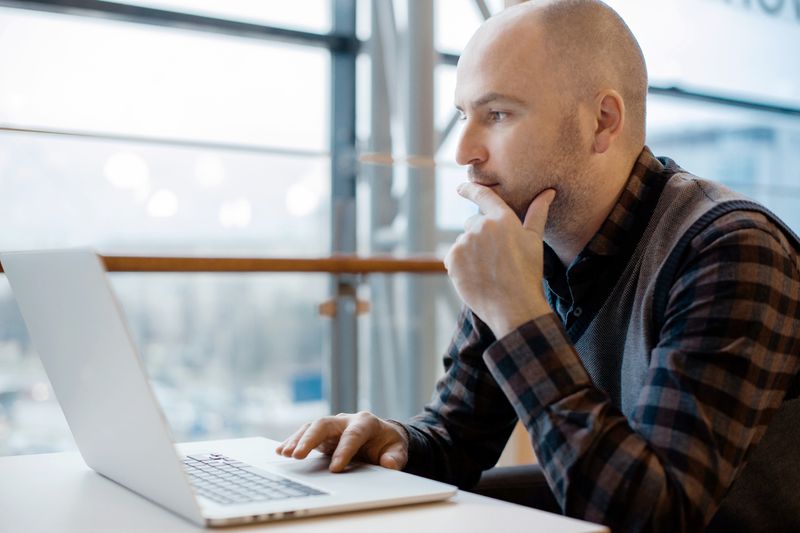 Man using laptop
