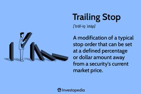 Trailing Stop: A modification of a typical stop order that can be set at a defined percentage or dollar amount away from a security's current market price.