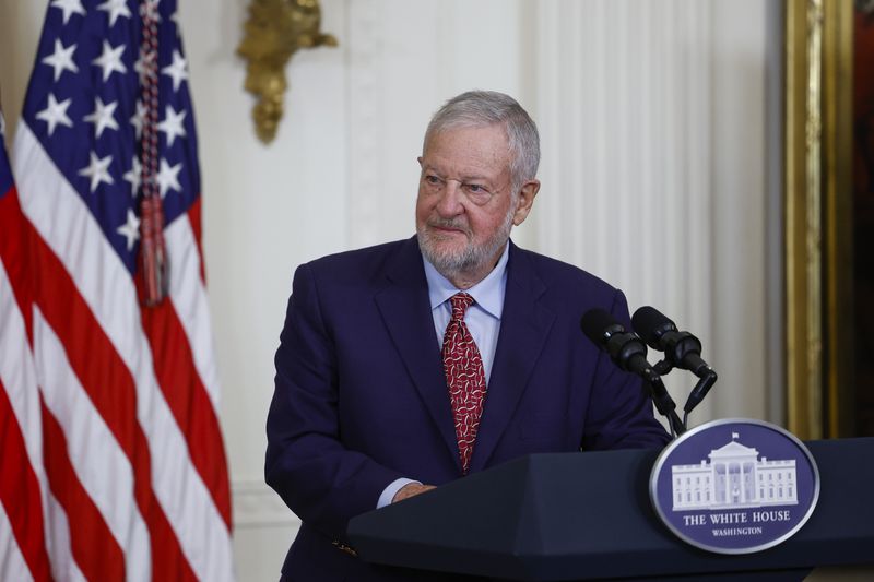 David Rockefeller, Jr., Honorary Advisor for the Praemium Imperialean speaks during an event honoring 2023 Praemium Imperiale Laureates in the East Room of the White House on September 12, 2023 in Washington, DC. 
