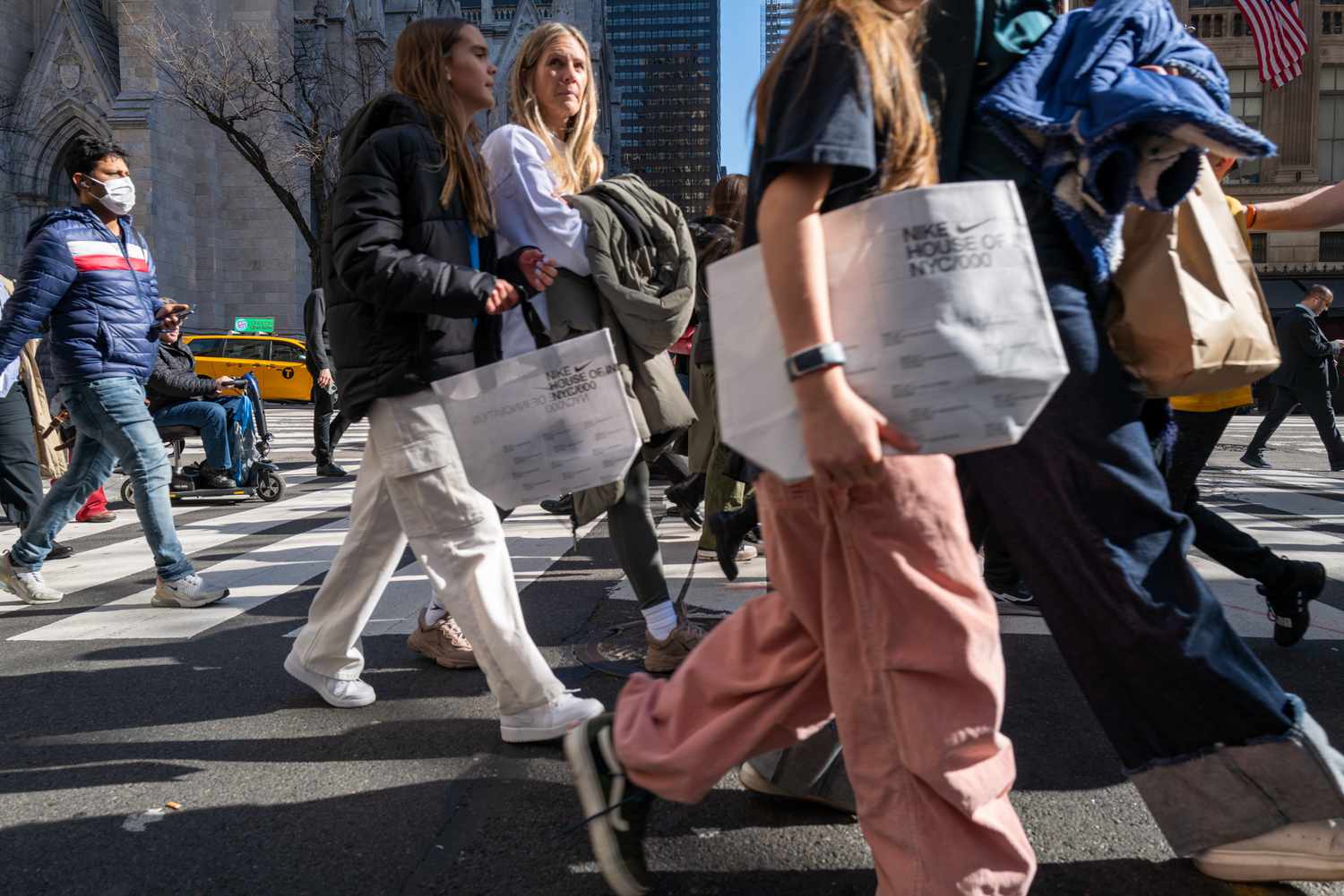 Shoppers along 5th Avenue