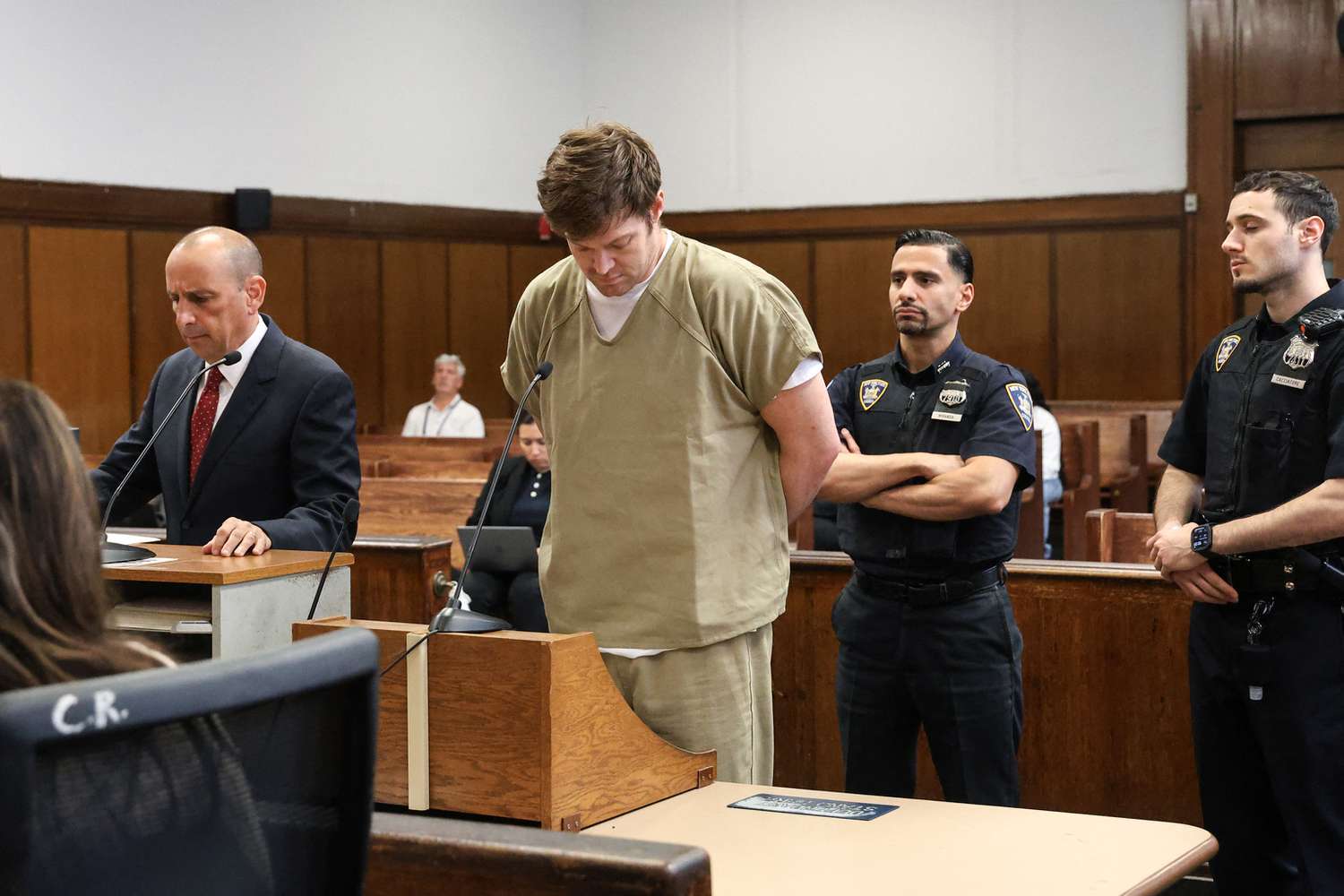 Attorney Sanford Talkin speaks as William Duplessie, who faces charges in connection with the alleged torture of Italian crypto millionaire Michael Valentino Teofrasto Carturan, attends his hearing at Manhattan Criminal Court in New York City on May 30, 2025.