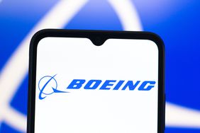 Boeing Company logo is seen displayed on a smartphone screen