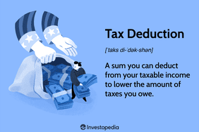 Tax Deduction: A sum you can deduct from your taxable income to lower the amount of taxes you owe.