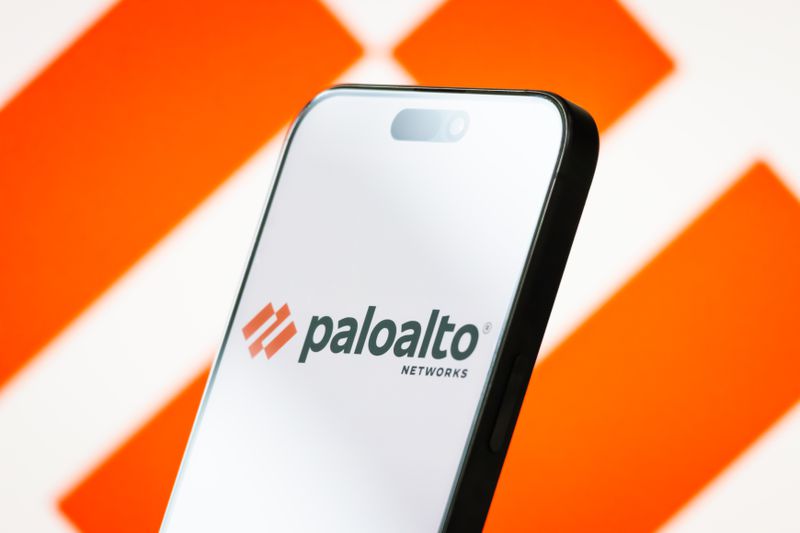 Palo Alto Networks logo displayed on a smartphone screen.