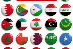Arab League member states flags.