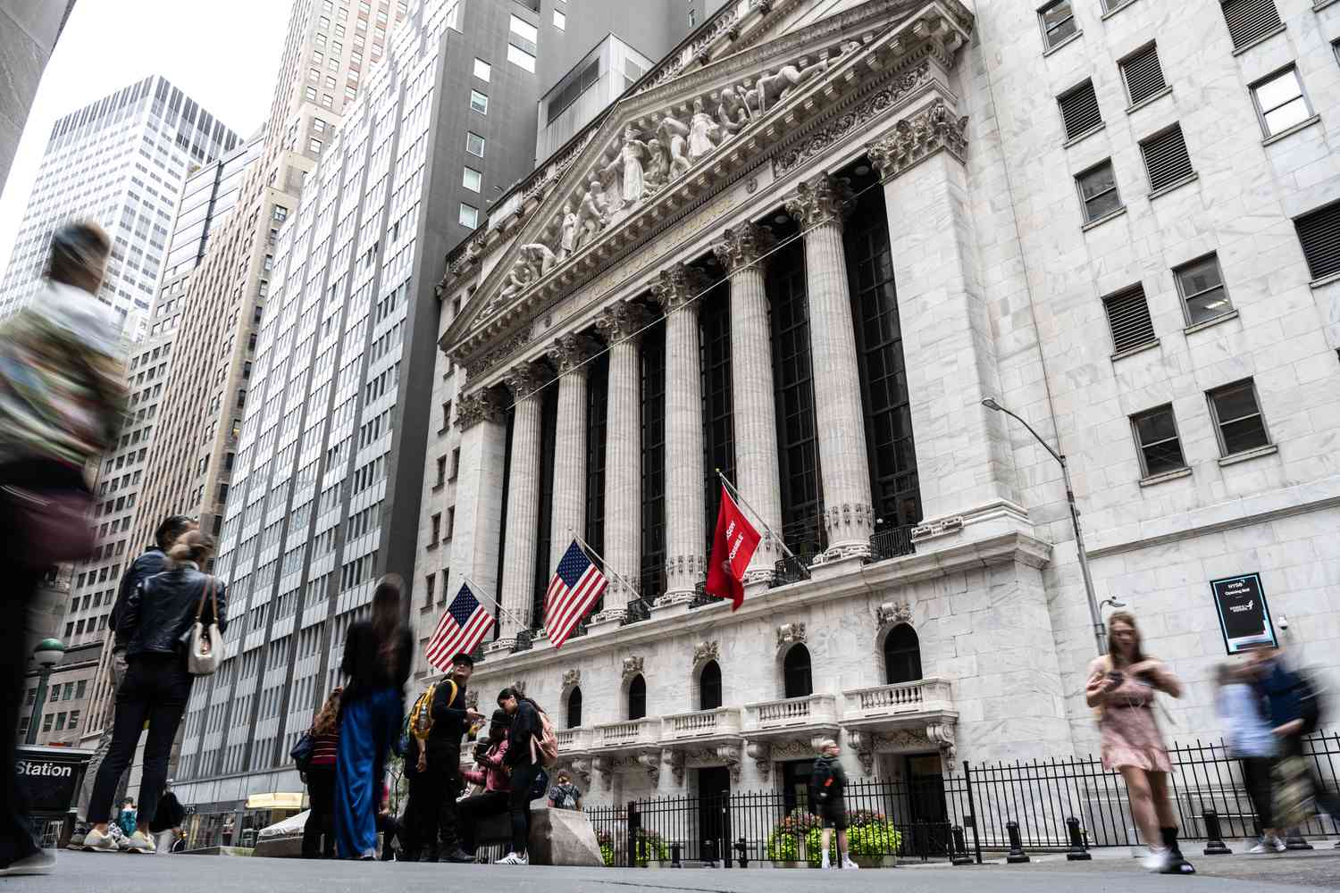 An exterior view of the New York Stock Exchange.