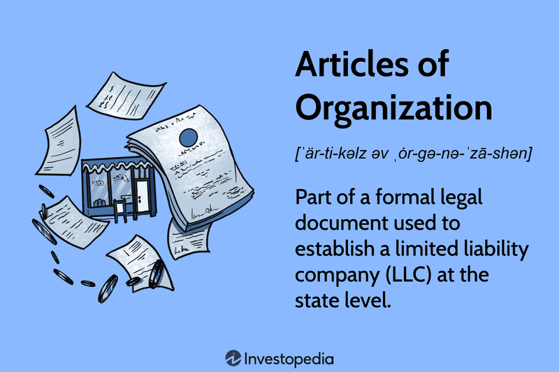 Articles of Organization: Part of a formal legal document used to establish a limited liability company (LLC) at the state level.