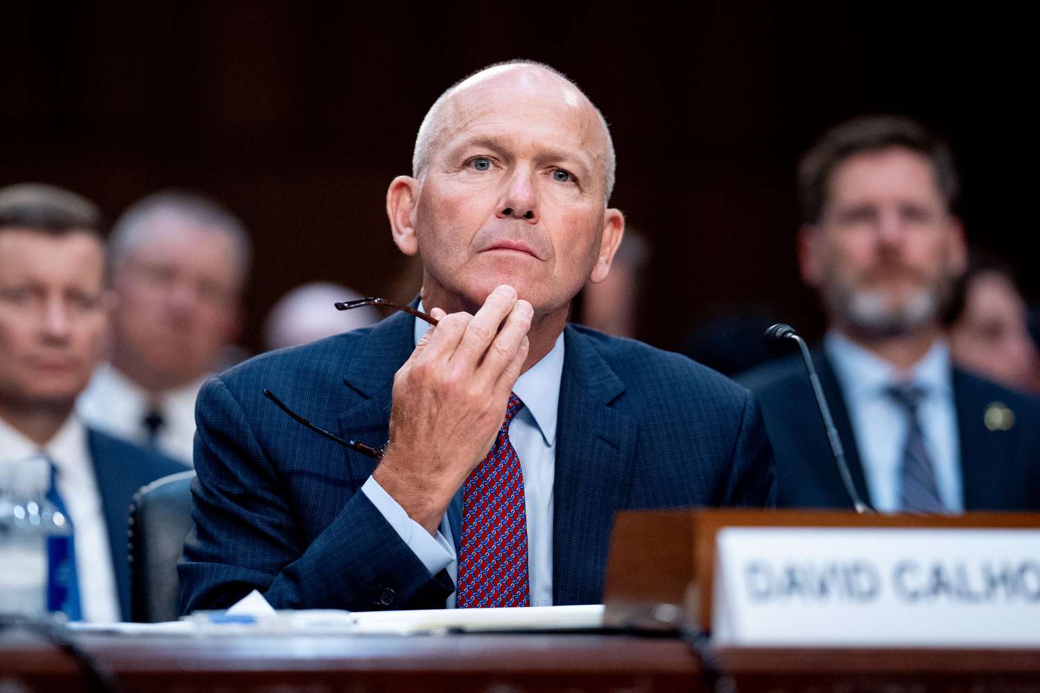 Boeing CEO Dave Calhoun testifying before a Senate subcommittee on June 18, 2024