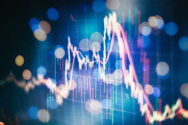 Business success and growth concept.Stock market business graph chart on digital screen.Forex market, Gold market and Crude oil market .
