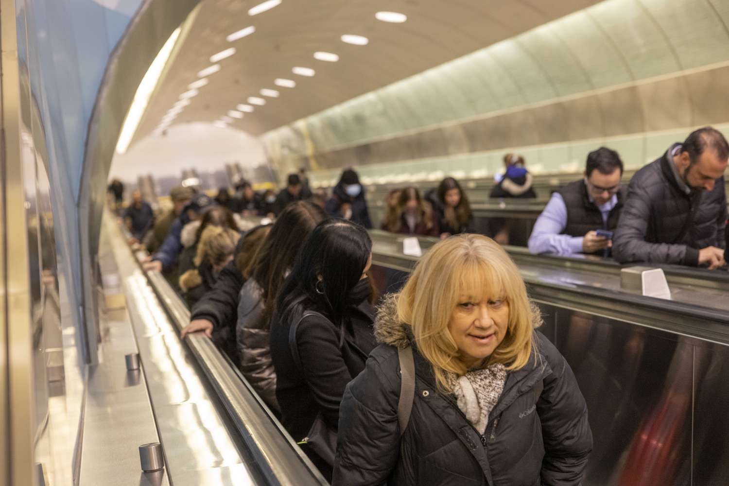 Commuters arrive at Grand Central Madison during the morning rush hour as service begins from all train stations on February 27, 2023, in New York City.