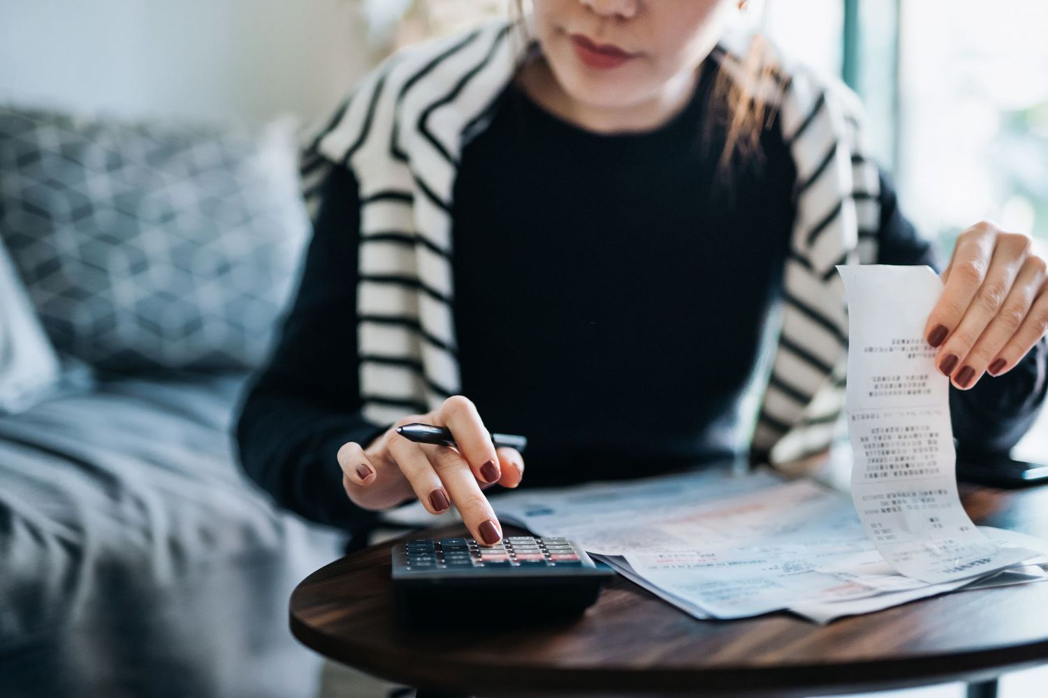 Worker managing money
