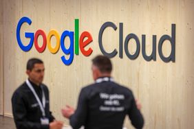 Google Cloud logo at Hannover Messe 2024 trade fair.