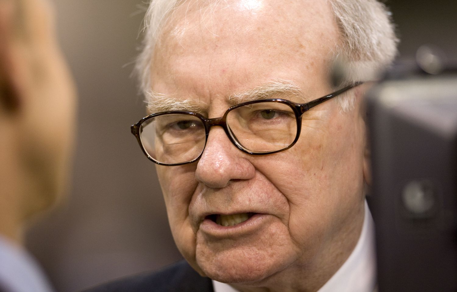 Close up shot of Warren Buffett