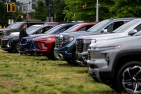 General Motors vehicles during a Great American Road Trip Expo hosted by the Department of Transportation (DOT) in Washington, D.C., on May 29, 2025