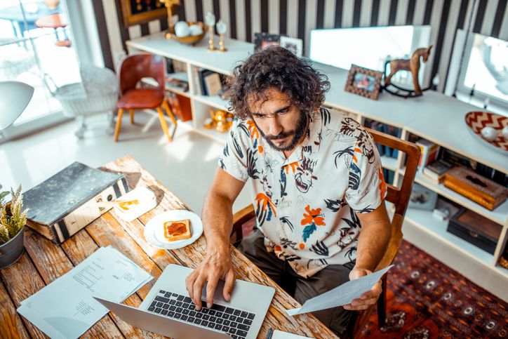 Man working on computer
