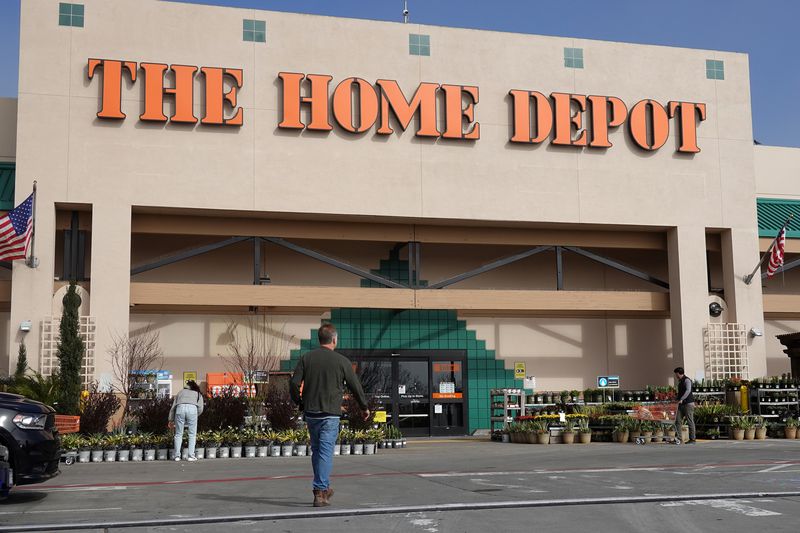 A customer enters a Home Depot store on February 25, 2025 in San Rafael, California